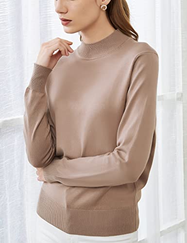 Womens Mockneck Sweater Lightweight Long Sleeve Sweater for Fall Winter Casual Pullover Knit Jumper Tops2