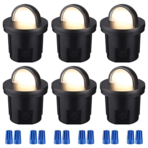 LEONLITE 6W Well Lights Landscape LED In Ground, Outdoor In-Ground Lights, Low Voltage Well Lights for Pathway, Driveway, Aluminum, CRI90, IP67 Waterproof, 12-24V AC/DC, 3000K Warm White, Pack of 6