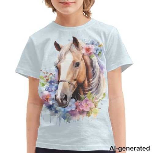 Image of Novelty 3D Graphic T Shirts for Kids Crew Neck Funny Animal Print Short Sleeve Girls Tshirts 3-16 Years