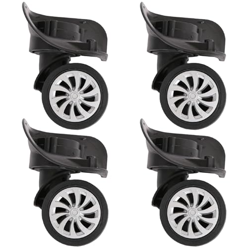 Roues de bagages de remplacement muettes et pivotantes à 360° pour valise de voyage, lot de 4