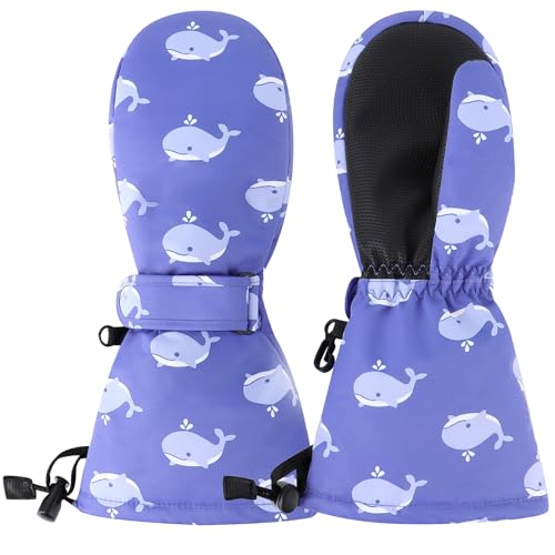 Image of Duoyeree Toddler Winter Gloves, Waterproof Fleece Lined Ski Mittens 1-6Y