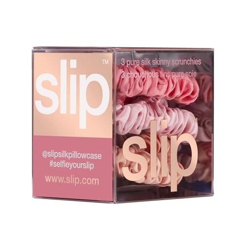 Image of SLIP Silk Hair Ties, Sherbet Skinny Scrunchies, Set of 3 | Anti-Damage | 100% Mulberry Silk | anti-friction, anti-tangle, anti-knot, anti-frizz, anti-snag | All Hair Types | Slipsilk Technology