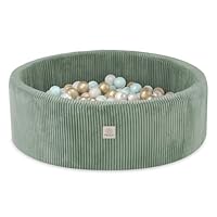 MISIOO Babyzwembad 90 x 30 cm met 200 ballen – ballenbad voor baby's en kinderen – hoogwaardig kinderzwembad voor spel en ontwikkeling – wasbaar