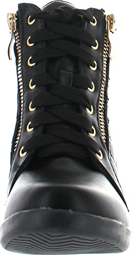 Link Gladys-25K Children Girl's Comfort Hidden Wedge Lace Up Quilted Sneakers3