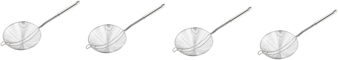 Cabilock 2pcs Ergonomic Handle Wire Strainer Hot Pot Colander Food Serving Ladle for Noodles Pasta 18cm
