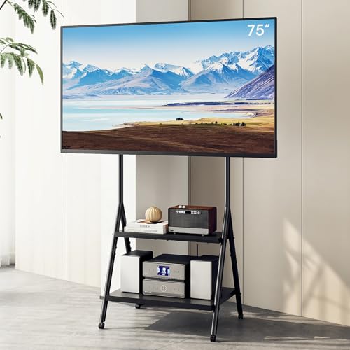 Recopilación de Centro Entretenimiento los preferidos por los clientes. 44 Uzelia Soporte para TV Móvil con Ruedas, Mueble para TV Móvil con Soporte de Televisor de Pie Ajustable, Base Mesa para TV Grande 75 Pulgadas, Centro de Entretenimiento Capacidad...