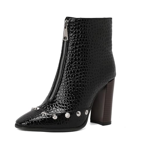 Bottes de mode pour femmes à talon de 10cm confortables et bout carré
