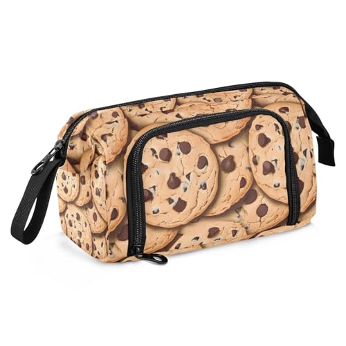 Image of SUABO Big Capacity Pencil Case,Chocolate Chip Cookies Pen Bag Pouch Holder Stationery Bag School College Office Organizer for Teen Adults Student