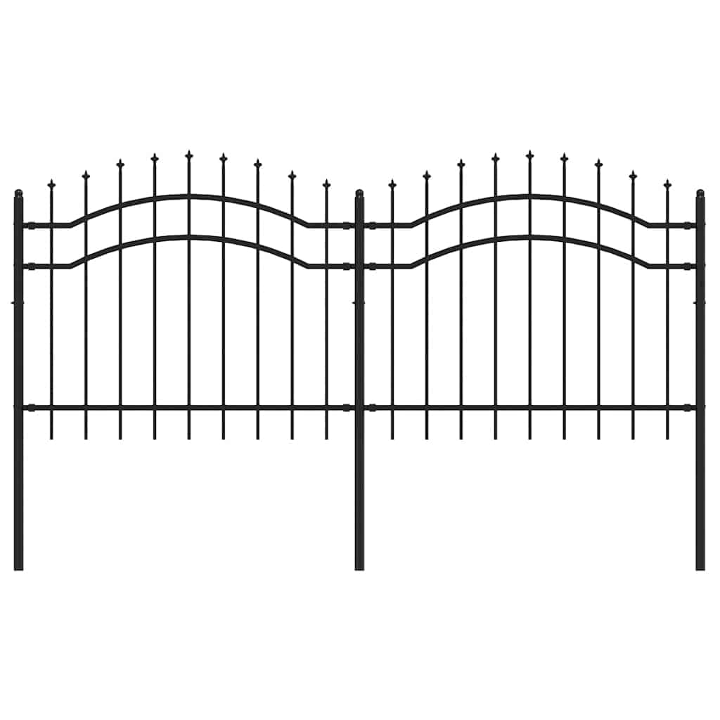 Garden Fence Woerden with Spear Top Black 240x100 cm Steel Security Panel for Privacy and Boundary Decorative Outdoor Barrier