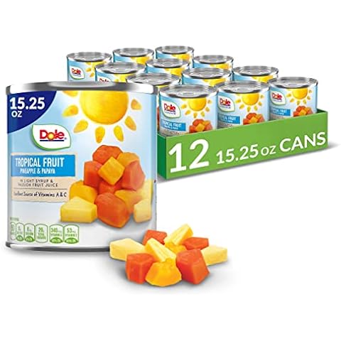Dole Canned Tropical Fruit in Light Syrup & Passionfruit Juice, Pineapple & Papaya Cover