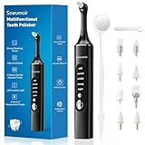 Tooth Polisher,Rechargeable Tooth Whitening Kit for Teeth Cleaning and Whitening, with 8 Brush Heads, LED Light, 5 Speed Modes Dental Polisher Personal Dental Care Kit for Home Use and Travel