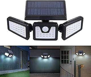 Tomshine Solar Lights Outdoor, 70LED Wireless LED Solar Motion Sensor Lights Outdoor 3 Adjustable Heads, 360° Wide Angle Illumination, IP65 Waterproof, Security LED Flood Light (Black) JY1911