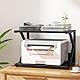 2-Ebene Druckerständer, Druckertisch mit arretierbaren Rädern, mobiler Druckerwagen, Druckerhalter Industrie-Design, Drucker Stand für Büro, Zuhause, Schule, Fax, Kopierer, Scanner (Schwarz)