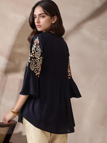 Image of Bee M Pee Designer Rayon Paisley Regular Short Kurti for Women Tunics Latest
