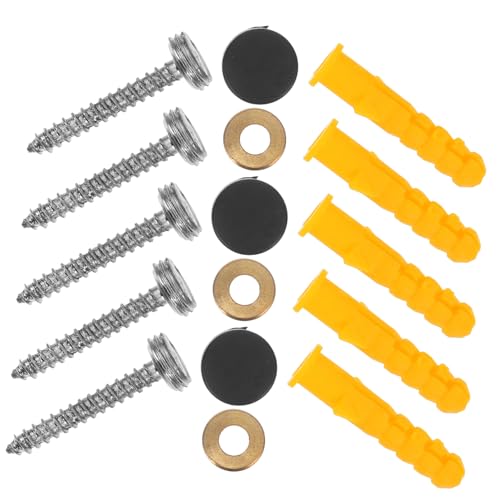 KICHOUSE 20 Sets Screw Cap Covers Mirror Fastener Decorative Nails Advertising Nails Stainless Steel Screw Caps