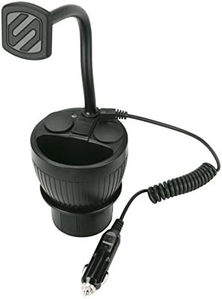Scosche Magpcup Magicmount Powerhub Magnetic Cup Holder Phone Mount For Car, Charge Multiple Devices, Adjustable To Fit Most Cupholders, Black
