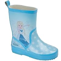 A2Z 4 Kids Girls Rain Boot Anti-Skid Waterproof Rubber Wellies Galoshes with Colorful Frozen Officially Licensed Disney Lightweight Wellington Snow Boot Everyday Perfect for Kids Outdoor Adventures