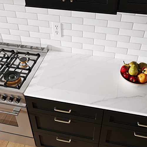 Image of GASARE, Set of 2, Extra Large, Thick, Silicone Mats for Kitchen Counter, Heat Resistant Mats, Countertop Protector, Non-Slip, Easy to Clean, 25 x 17 Inches x 1.4mm, White