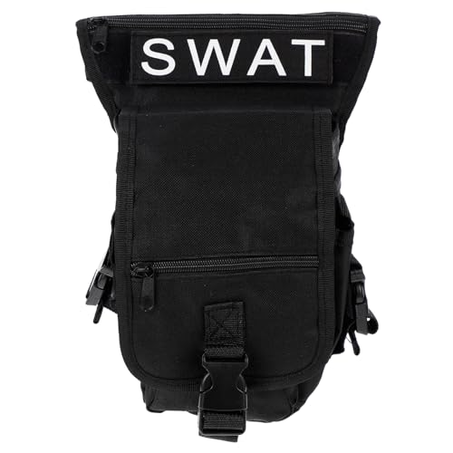 Alipis Bolsa de Pierna Ajustable para Montañismo Bolso Táctico Multifunción para Camping y Actividades al Aire Riñonera Unisex Negro sin Logo Único