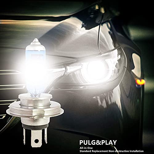 Vexoneye 9003/H4 Halogen Headlight Bulb, White Light 64193 12342 P43T 12V 60/55W 5000K 2 Pack Long Life #TOP6