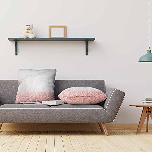 Beabes Throw Pillow Covers Sparkly Pink Rose Gold Glitter Marble Texture Set Of 2 Decorative,Soft Square Cushion Pillowcase For Couch Sofa Bed 18X18 Inch/45X45 Cm #TOP6