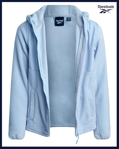 Image of Reebok Girls Fleece Jacket - Weather Resistant Lightweight Polar Fleece Line Zip Up Fleece Jacket for Girls Outerwear Coats