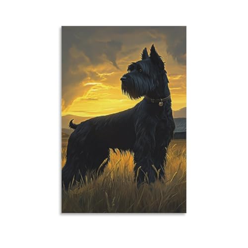 Lienzo de Schnauzer para decorar el salon y pasillo de casa