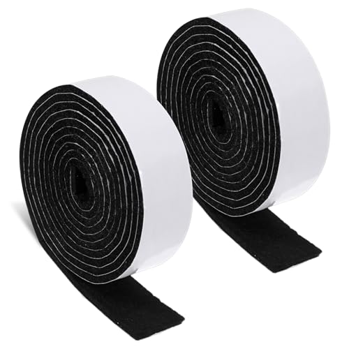 BOHUZ Lot de 2 rouleaux de patins en feutre autocollants - 3 mm d'épaisseur - Pour pieds de chaise, chaise à bascule, protection du sol