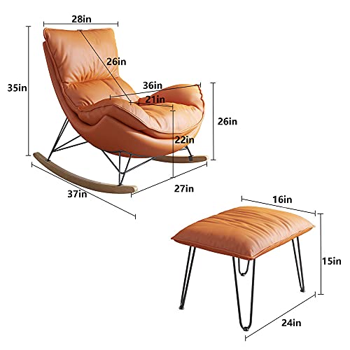 Glider Chair,Rocking Recliner Chair,Glider Recliner,Glider Chair For Nursery,Nursery Glider Recliner,Leather&Flannel Rocking Chair Recliner Lazy Sofa Chair (Blue Flannel) #TOP2