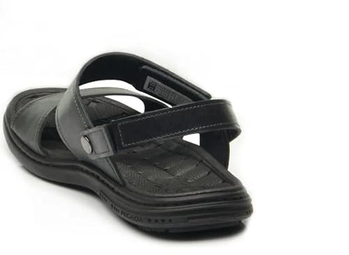 Sandália Papete Masculina Pegada Couro Cravo 131286-02 Tamanho:41;Cor: Preto;Genero:Masculino