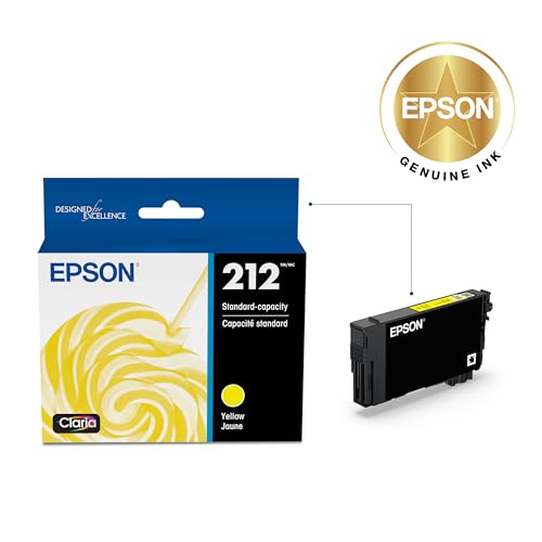 Image of Epson 212 Genuine Ink Standard Capacity Yellow Cartridge T212420 | Works With WorkForce WF-2830 WF-2850 Expression XP-4100 XP-4105 Inkjet Printers