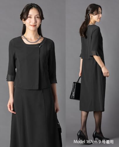 [アッドルージュ] 喪服 レディース 洗える ブラックフォーマル 礼服 ワンピース 前開き 冠婚葬祭 ロング丈 17号ABR t5253 2枚目