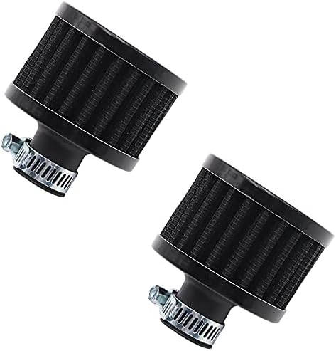 weideer 2pcs 12mm Mini Black Universal Air Filter Vent Crankcase Breathe Car Accessory For Car and Motorcycle(Black)
