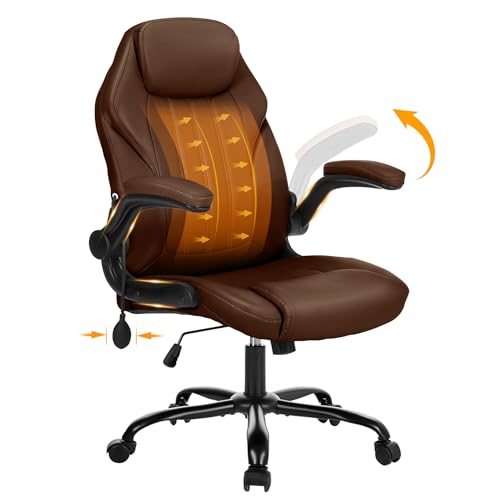 Office Desk Chair, Ergonomic Computer Chair Padded Flip-Up