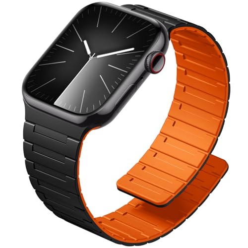Image of SNBLK Magnetic Watchband Compatible with Apple Watch for Men 44mm 45mm 46mm 49mm 42mm 41mm 40mm 38mm Women, Silicone Sport Strong Magnet Strap for iWatch Series 11 Ultra 3 Ultra 2 Se 10 9 8 7 6 5 4 1