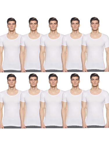 Rupa Jon Half Sleeves Vest for Men | 100% Cotton | Round Neck | R...