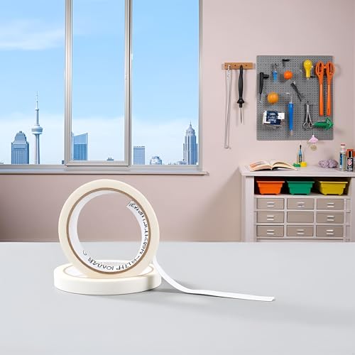 Image of GANPUB White Multi-Purpose White Masking Tape Total Length 20M Painter Tape 4 Kinds Optionals 0.47'' /0.71'' /0.94'' /1.42'' Writable Masking Tape Inch 1 Inch Wide Painters Tape for Art Tape