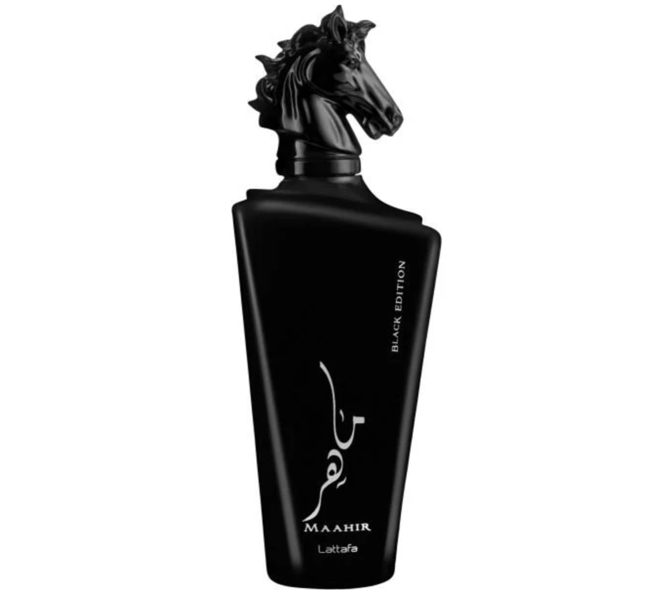 Perfume Maahir Black Edition Original 100ML, Perfume Árabe Unisex de Larga Duración, Eau da Parfum Importado desde Dubái, Incluye Atomizador Recargable 5ML (Black Edition)