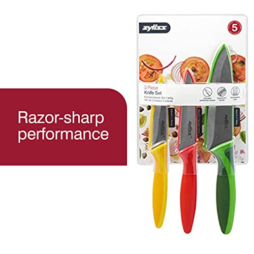 Zyliss 3-Piece Knife Value Set - Stainless Steel Knife Set - Utility, Paring And Serrated Paring Knives - Travel Knife Set With Safety Kitchen Blade Guards - Dishwasher & Hand Wash Safe - 3 Pieces #TOP1