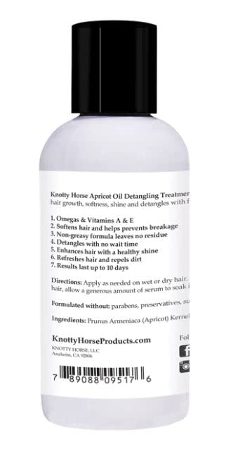 Knotty Horse Apricot Oil Detangler - 4 FL OZ Size