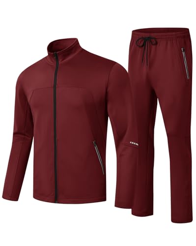 Image of TBMPOY Men's Tracksuits Sweatsuits for Men Sweat Track Suits 2 Piece Casual Athletic Jogging Outfits Full Zip Sets