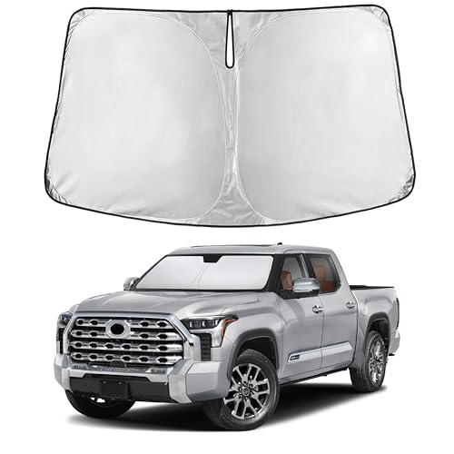 EcoNour Windshield Sunshade Compatible for Toyota Tundra 2022-2024 2025 2026, SR, SR5, Limited, Platinum, 1794 Edition, TRD Off-Road Pro Sun Visor for Front Window Sun Shade Cover, Car Accessories