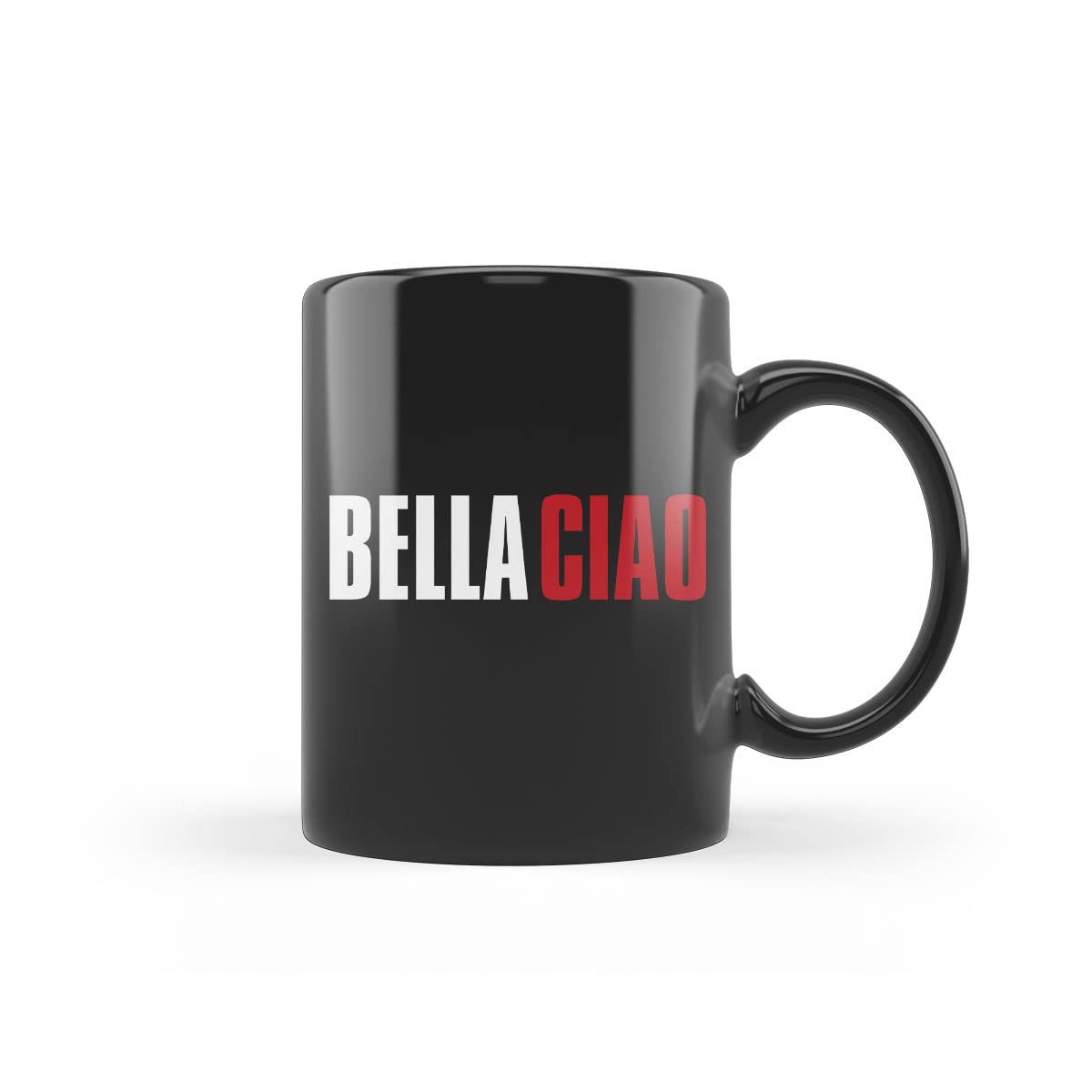 Bella Ciao Black Mug | Printed Ceramic 330 ml Coffee Mug | Microwave & Dishwasher Safe Tea Mug | Bambiha