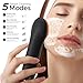 Ccigedy Facial Cleansing Brush Electric Face Scrubber Waterproof Rechargeable Face Cleansing Brush with 4 LED Gentle Light Silicone Heat Vibration Exfoliator Massage Deep Clean,Gift﻿ for Women/Men