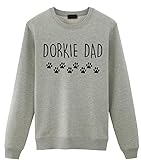 fellow friends - dorkie sweater, dorkie dad sweatshirt gift mens medium grey