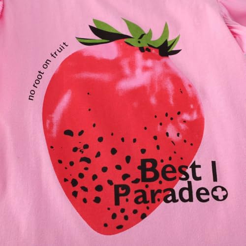 Image of Girls Short Sleeve Shirts Toddler Summer Top Kids Cotton Clothes 2-7 Years