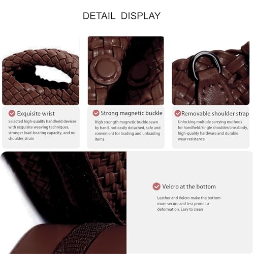 Image of Woven Tote Bag for Women with Coin Purse, Foldable Chain Small Crossbody Handbags, Fashion Shoulder Bag, Hobo Satchel