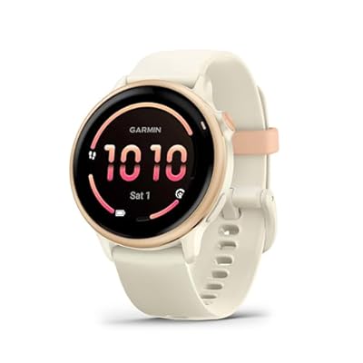 Garmin Vívoactive 6 Smartwatch con GPS Pantalla AMOLED Funciones de Salud Entrenamientos de Movilidad Entrenamiento avanzado del sueño y hasta 11 días de autonomía Blanco Rosado Amazon Exclusive