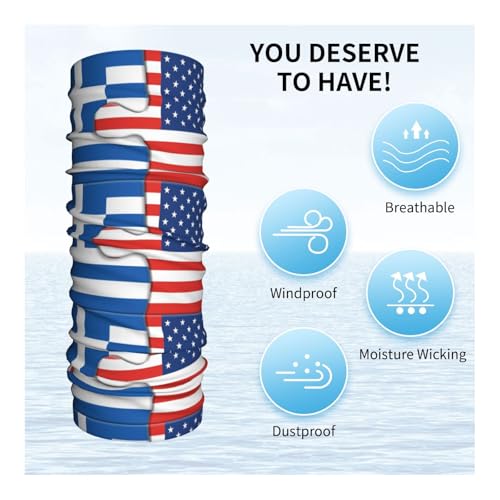 Neck Gaiter Greece Greek Hellene Achaean Argive And American Flag Usa Friendship Face Mask Bandana Rave Face Cover Scarf Mask Balaclava Headband Head Wrap Sports Headwear Outdoors For Men Women4