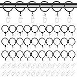30 Piezas Anillos de Cortina de Metal, Anillas para Cortinas con 30 Ganchos de...